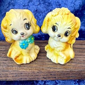 Vintage Plastic Cocker Spaniel/ Puppy Dog Salt & Pepper‎ Shakers Celluloid